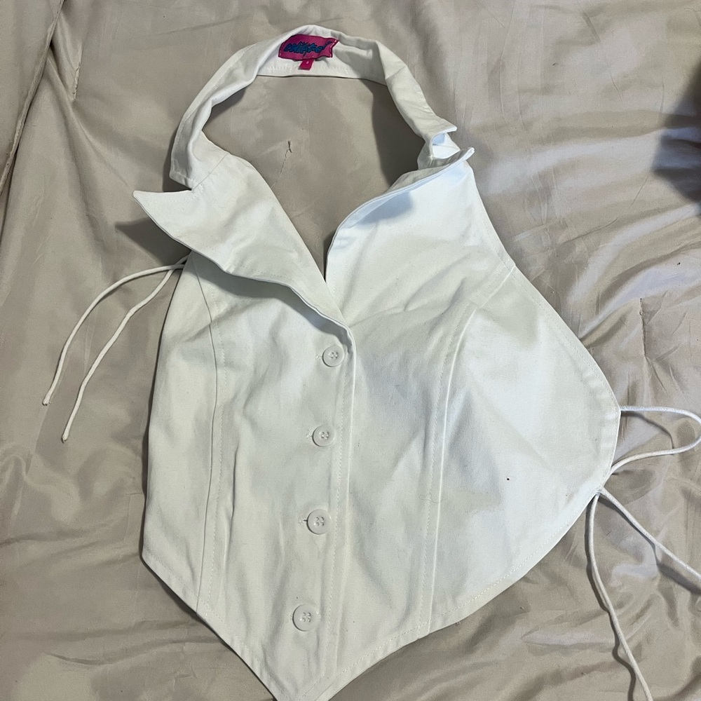 White Halter Top